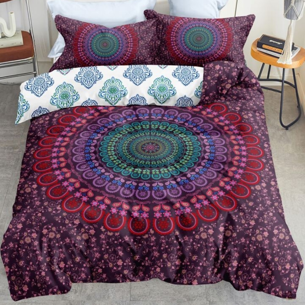 Mandala Queen Size Duvet Cover with Two Pillows - Picture 8 of 8